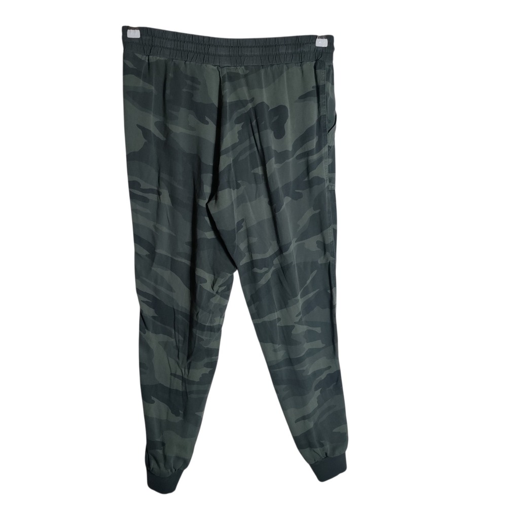 Splendid Womens Camo Jogger Pants Green Rayon Drawstring Size Medium 1423666